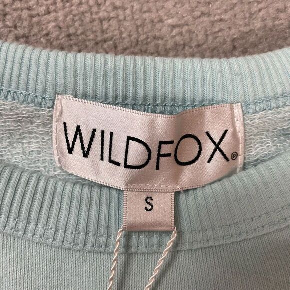 Wildfox Women’s Small Plume Blue Pullover Crewneck Sweater Holidateless NWT - Picture 4 of 5